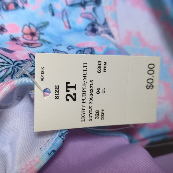 NWT 2T Toddler Lilo & Stitch Swim Set Rashguard and Bikini DISNEY Tie Dye Girls - Picture 7 of 13